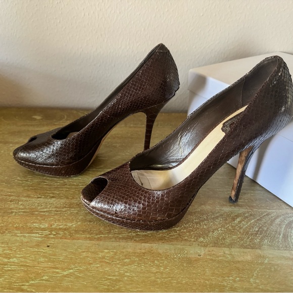 Dior Snakeskin Platform Stiletto Heels—very flattering and still walkable! - Picture 6 of 6